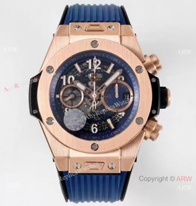 ZF Factory Copy Hublot Big Bang Unico King Rose Gold Blue watch HUB1280 Movement